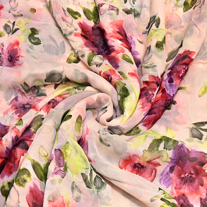 Designer Floral Cotton Digital Print Fabric-Soft Breathable Designer Cotton Fabric SNT165-16