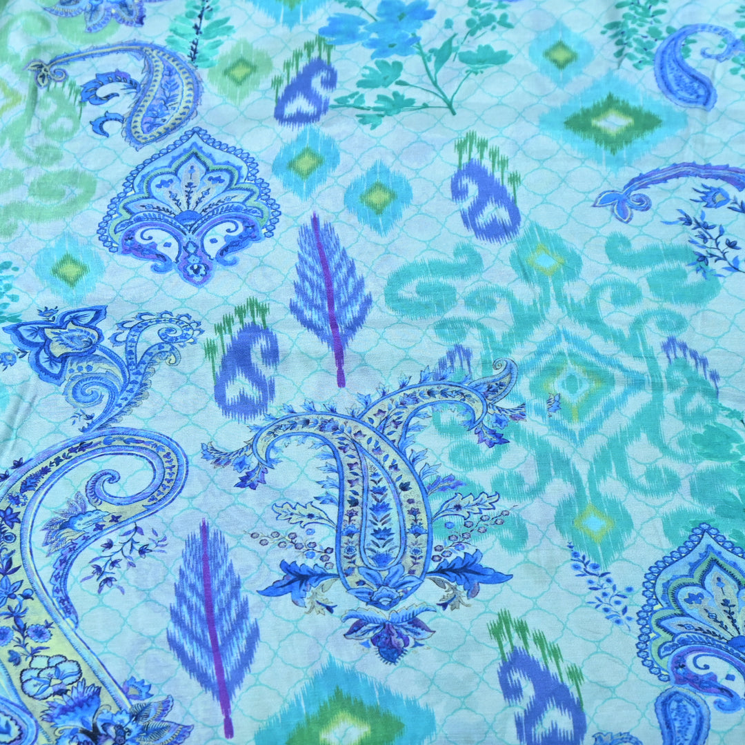 Multicolor Muslin Digital Print Fabric-KTP44-28