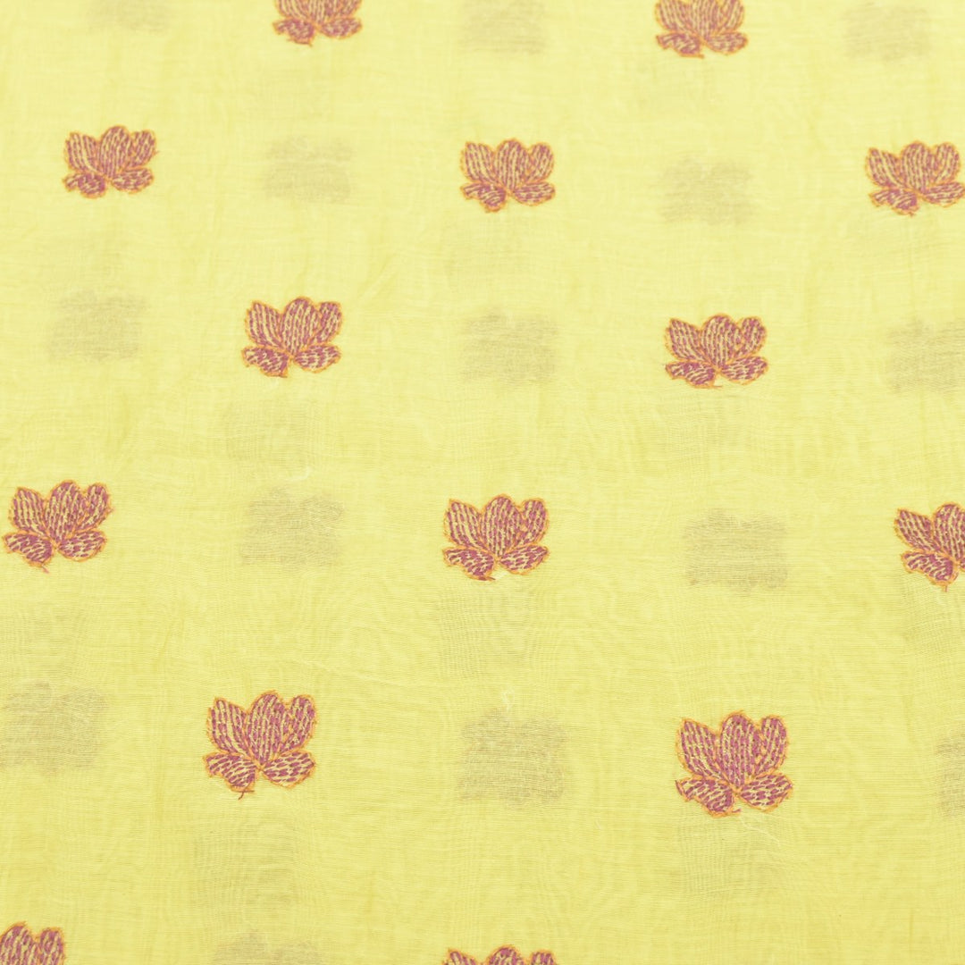 Dyed Mul Chanderi Sequins Embroidery Fabrics