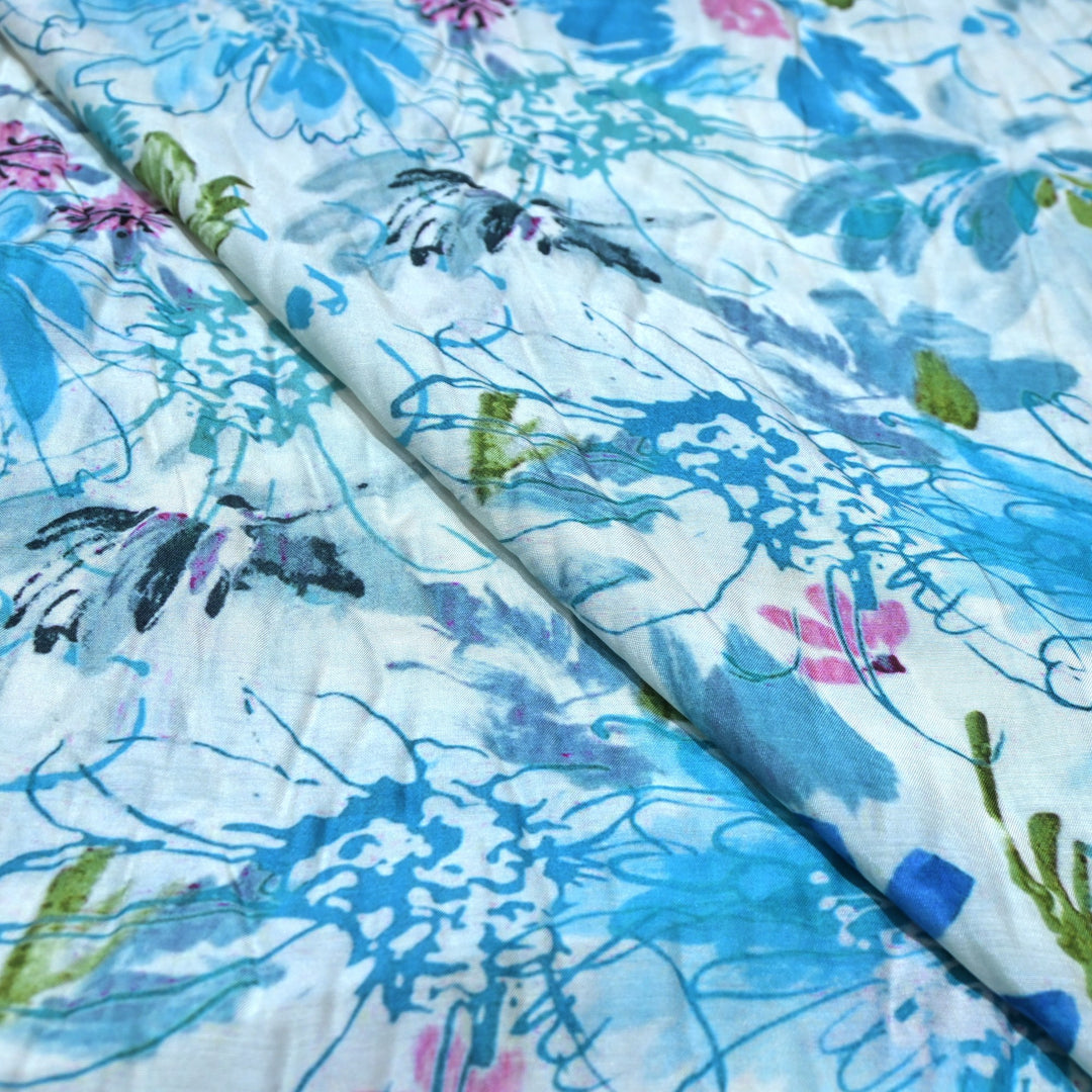 Floral Bamberg Satin Digital Print Fabrics