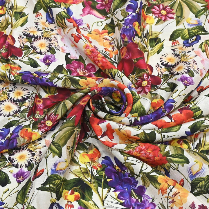 Premium Multicolor Muslin Digital Print Fabric - 000844-6