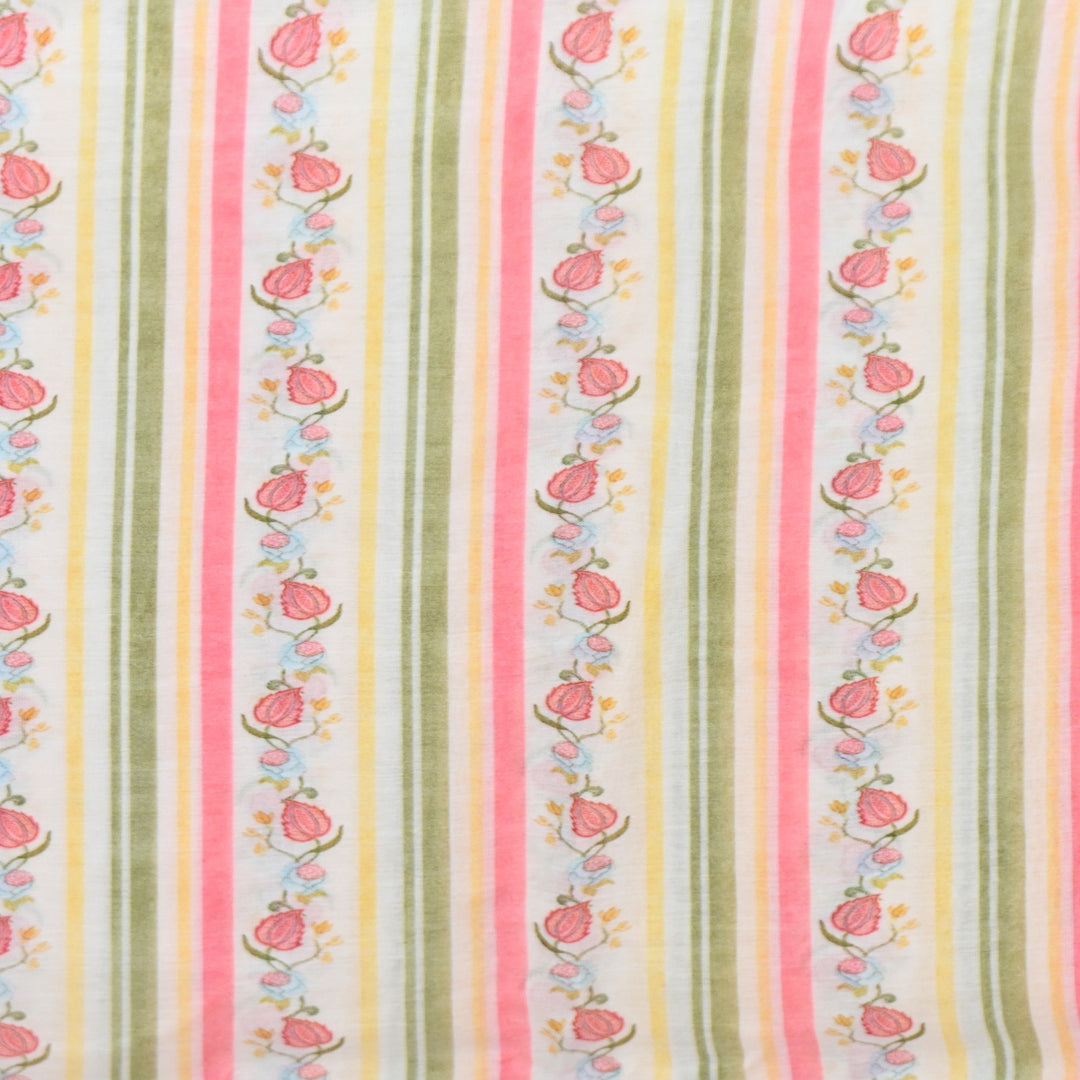 Multi Color Mul Chanderi Digital Print Fabric GT0185-6