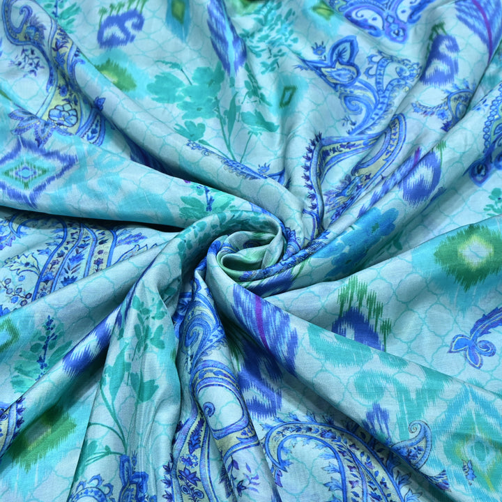 Multicolor Muslin Digital Print Fabric-KTP44-28