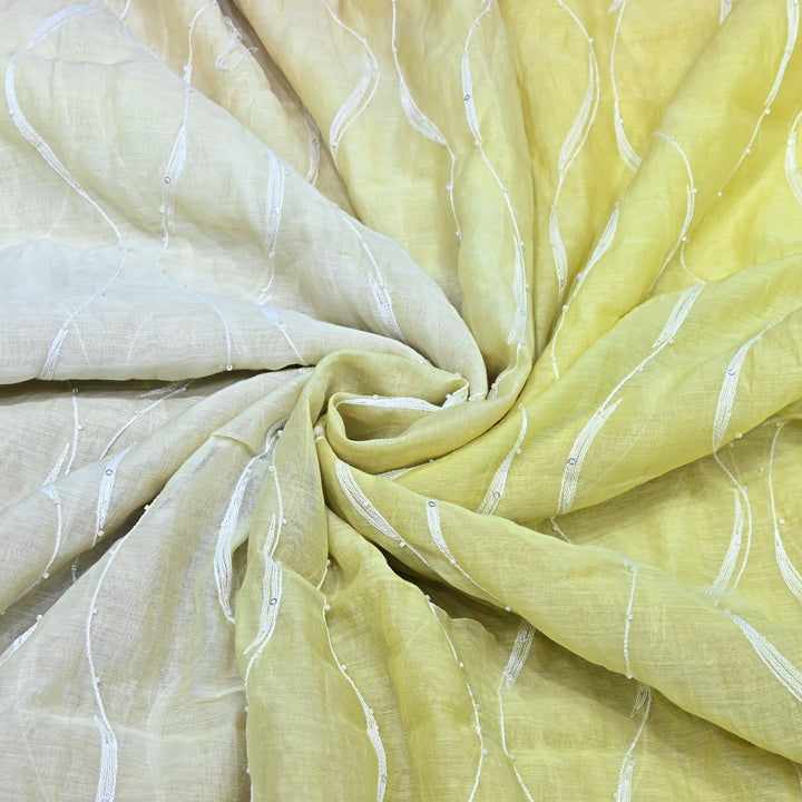 4D Shaded Mul Chanderi Embroidery Fabric - Designer Chanderi Fabrics-GP4036A-2