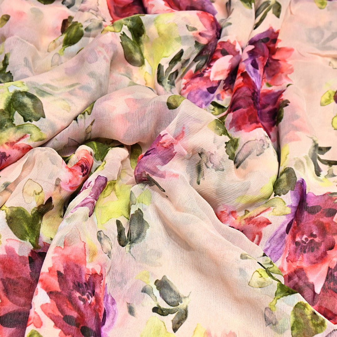 Designer Floral Cotton Digital Print Fabric-Soft Breathable Designer Cotton Fabric SNT165-16