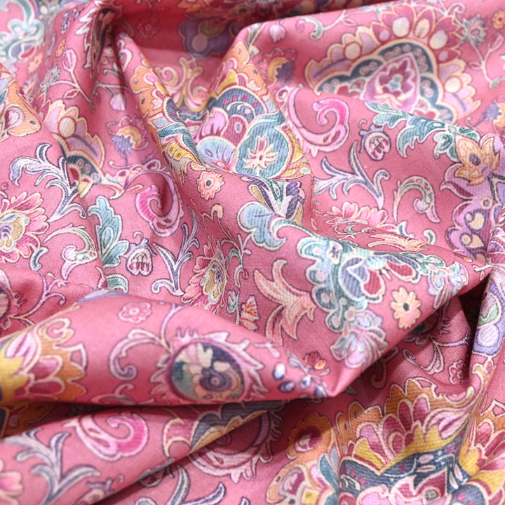 Bubblegum Pink Italian Lawn Print Fabric