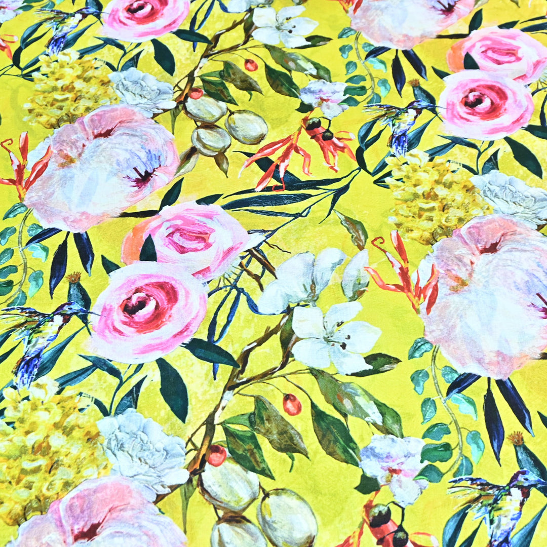 Designer Floral Cotton Digital Print Fabric-Soft Breathable Designer Cotton Fabric SNT165-6