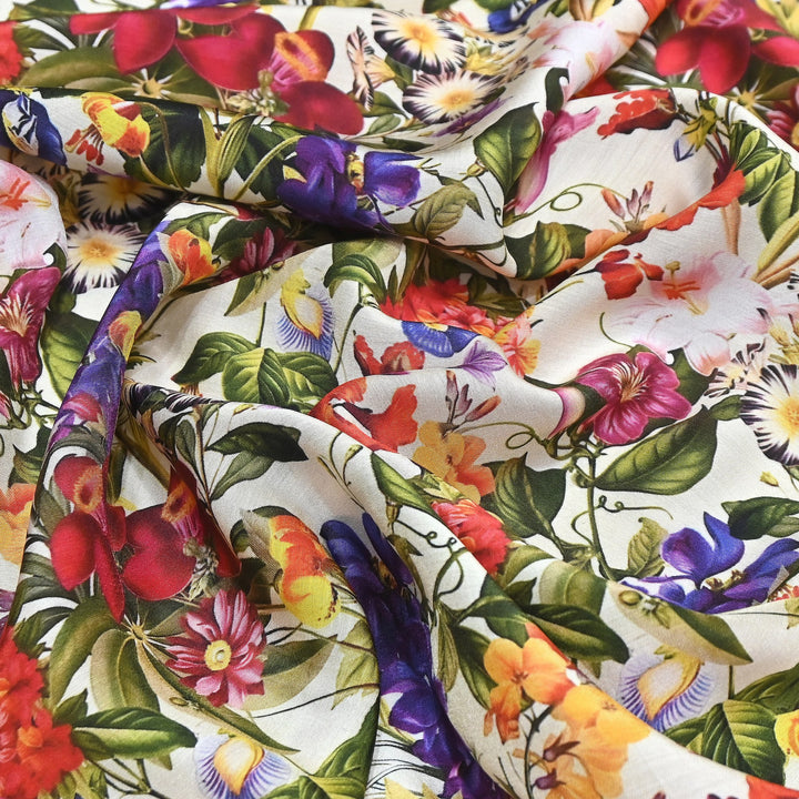 Premium Multicolor Muslin Digital Print Fabric - 000844-6