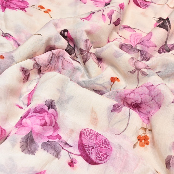 Premium Mul Chanderi Digital Print Fabric – Lightweight Chanderi Fabrics GT0185-9