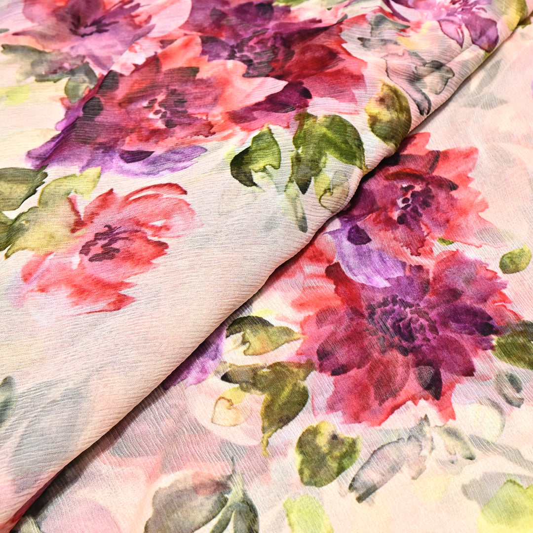 Designer Floral Cotton Digital Print Fabric-Soft Breathable Designer Cotton Fabric SNT165-16