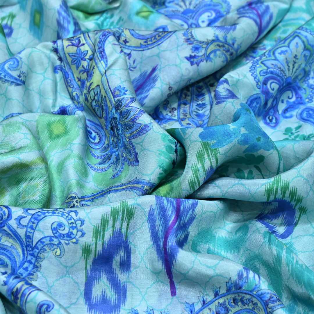 Multicolor Muslin Digital Print Fabric-KTP44-28