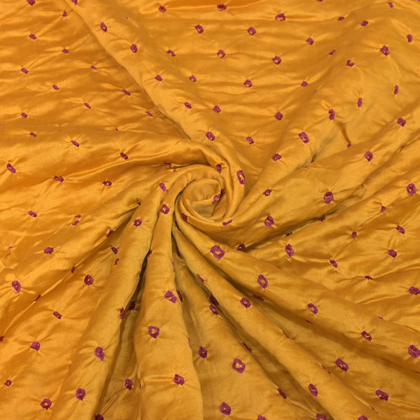 Pure Silk Chanderi Bandhani Fabric