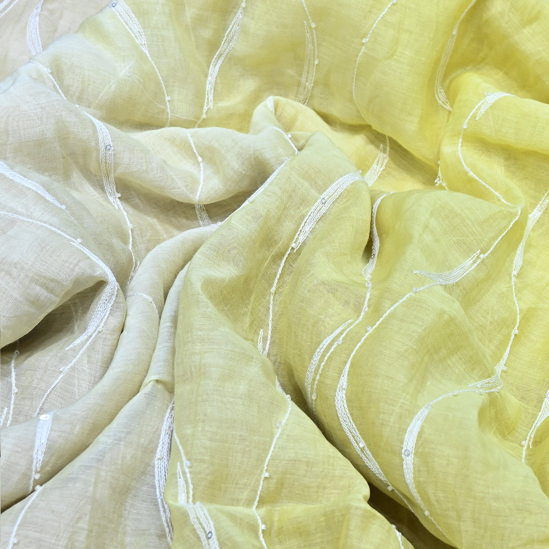4D Shaded Mul Chanderi Embroidery Fabric - Designer Chanderi Fabrics-GP4036A-2