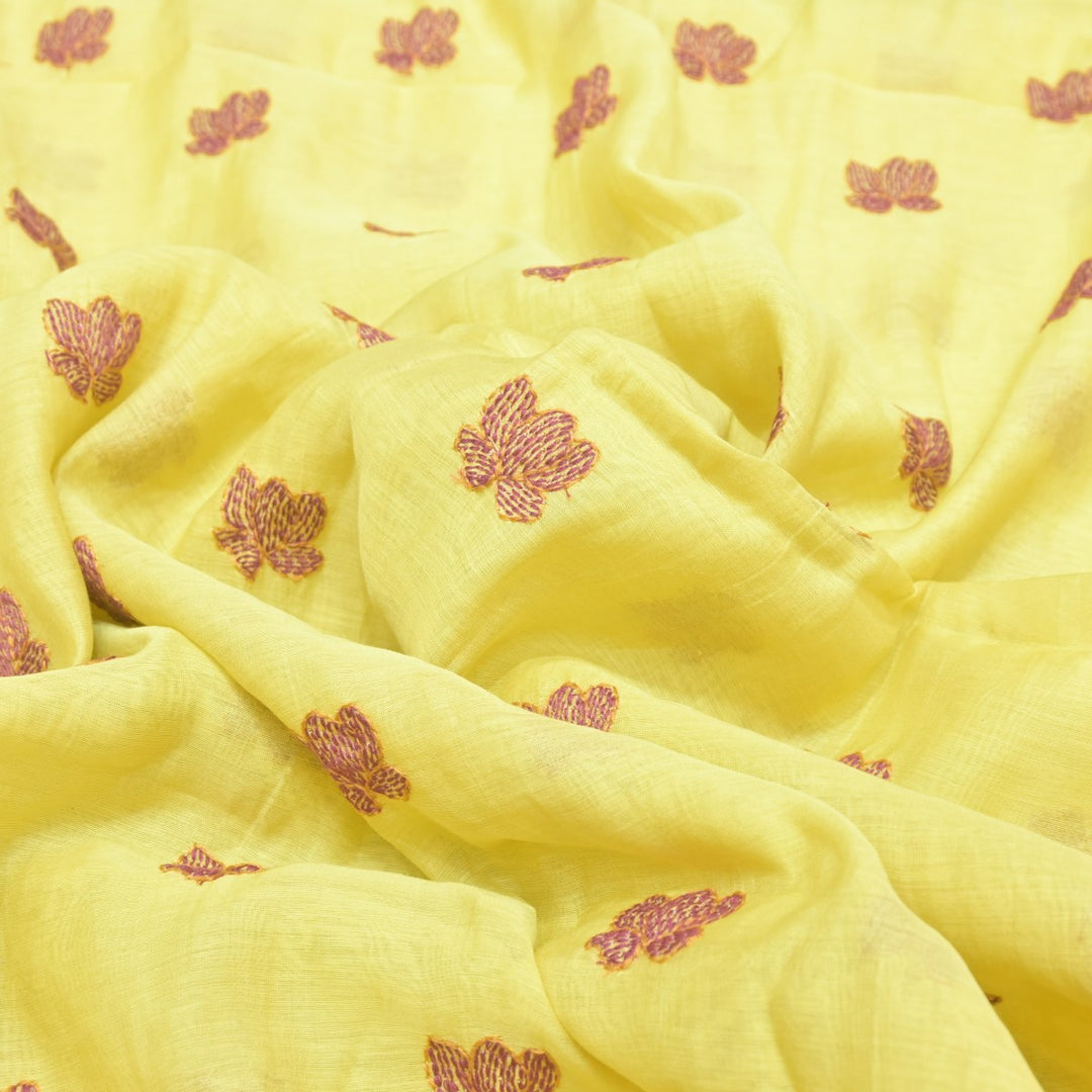 Dyed Mul Chanderi Sequins Embroidery Fabrics