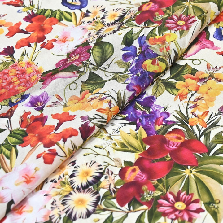 Premium Multicolor Muslin Digital Print Fabric - 000844-6