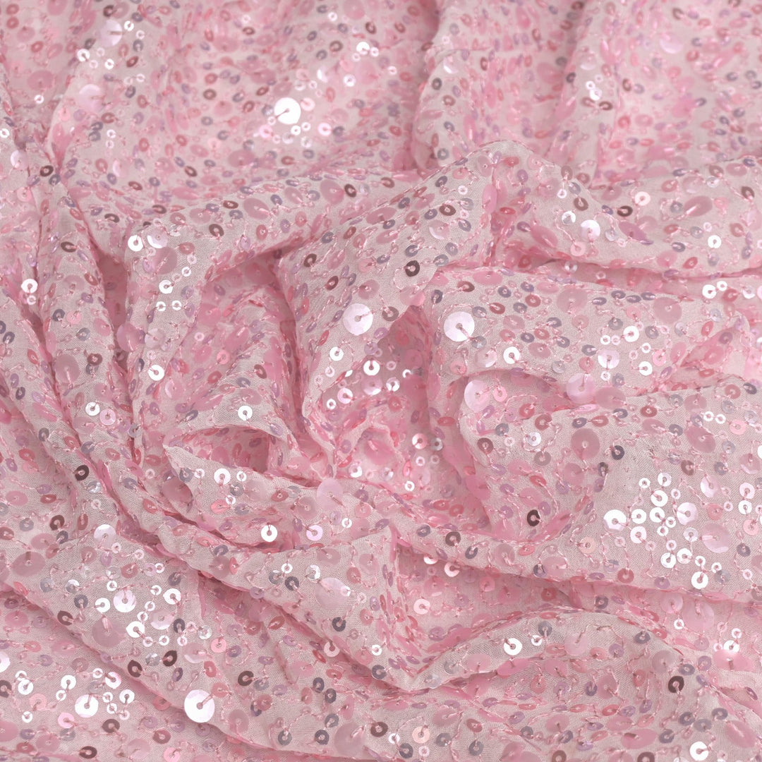 Viscose Georgette Sequins Embroidery Fabrics