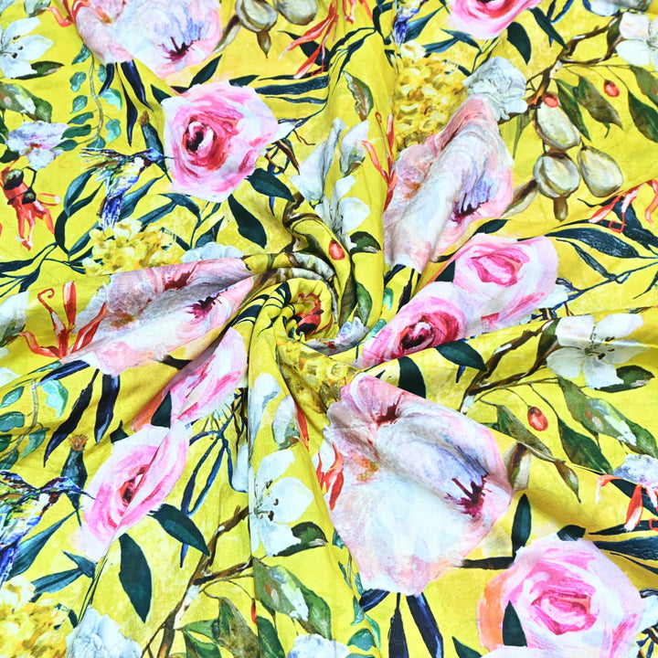 Designer Floral Cotton Digital Print Fabric-Soft Breathable Designer Cotton Fabric SNT165-6