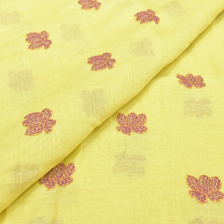 Dyed Mul Chanderi Sequins Embroidery Fabrics