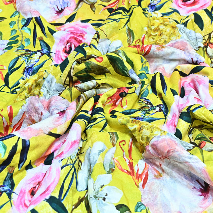 Designer Floral Cotton Digital Print Fabric-Soft Breathable Designer Cotton Fabric SNT165-6