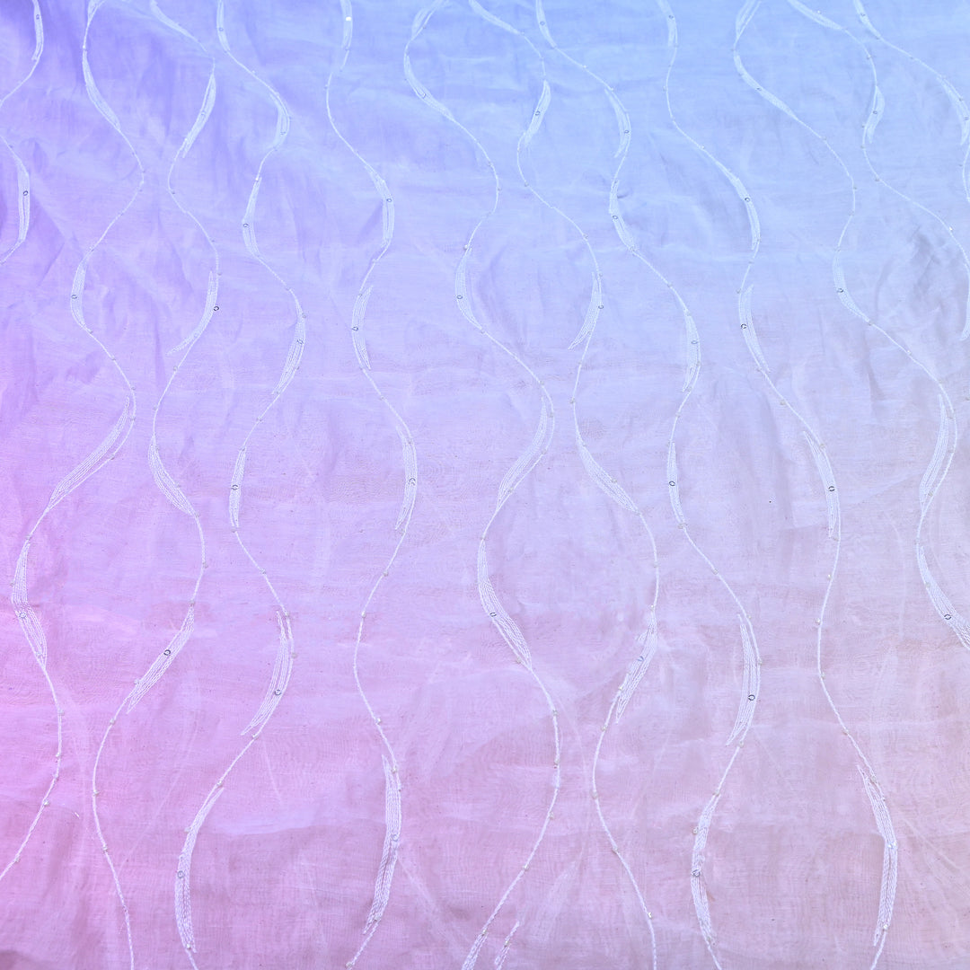 4D Shaded Mul Chanderi Embroidery Fabric - Designer Chanderi Fabrics-GP4036A-3