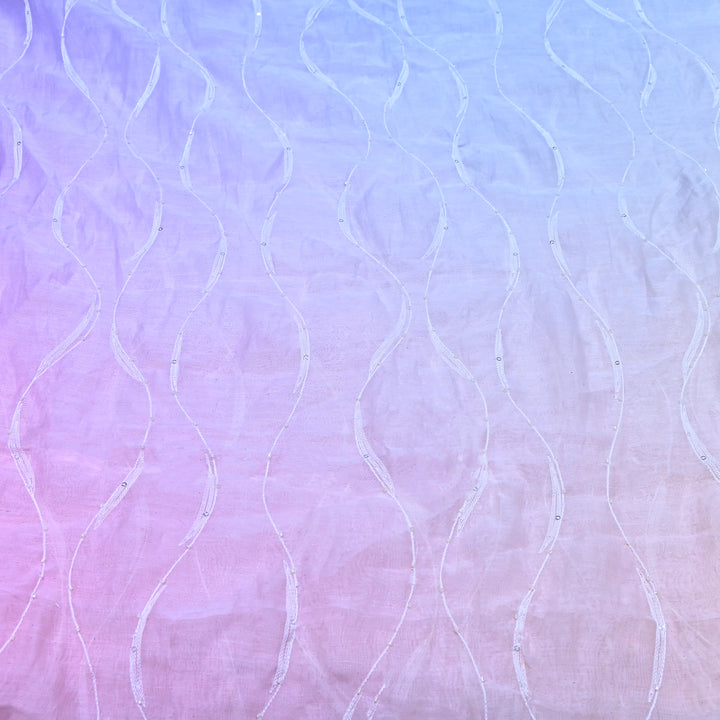 4D Shaded Mul Chanderi Embroidery Fabric - Designer Chanderi Fabrics-GP4036A-3
