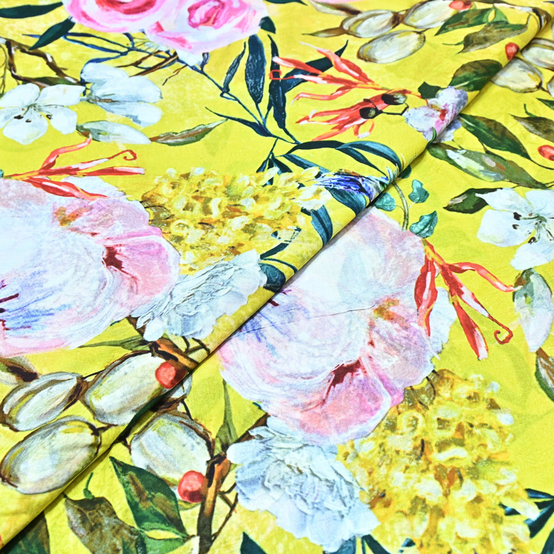 Designer Floral Cotton Digital Print Fabric-Soft Breathable Designer Cotton Fabric SNT165-6