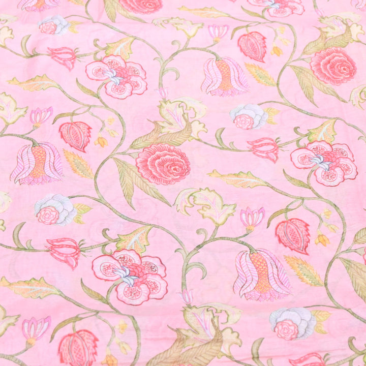 Multi Color Mul Chanderi Digital Print Fabric GT0185-7