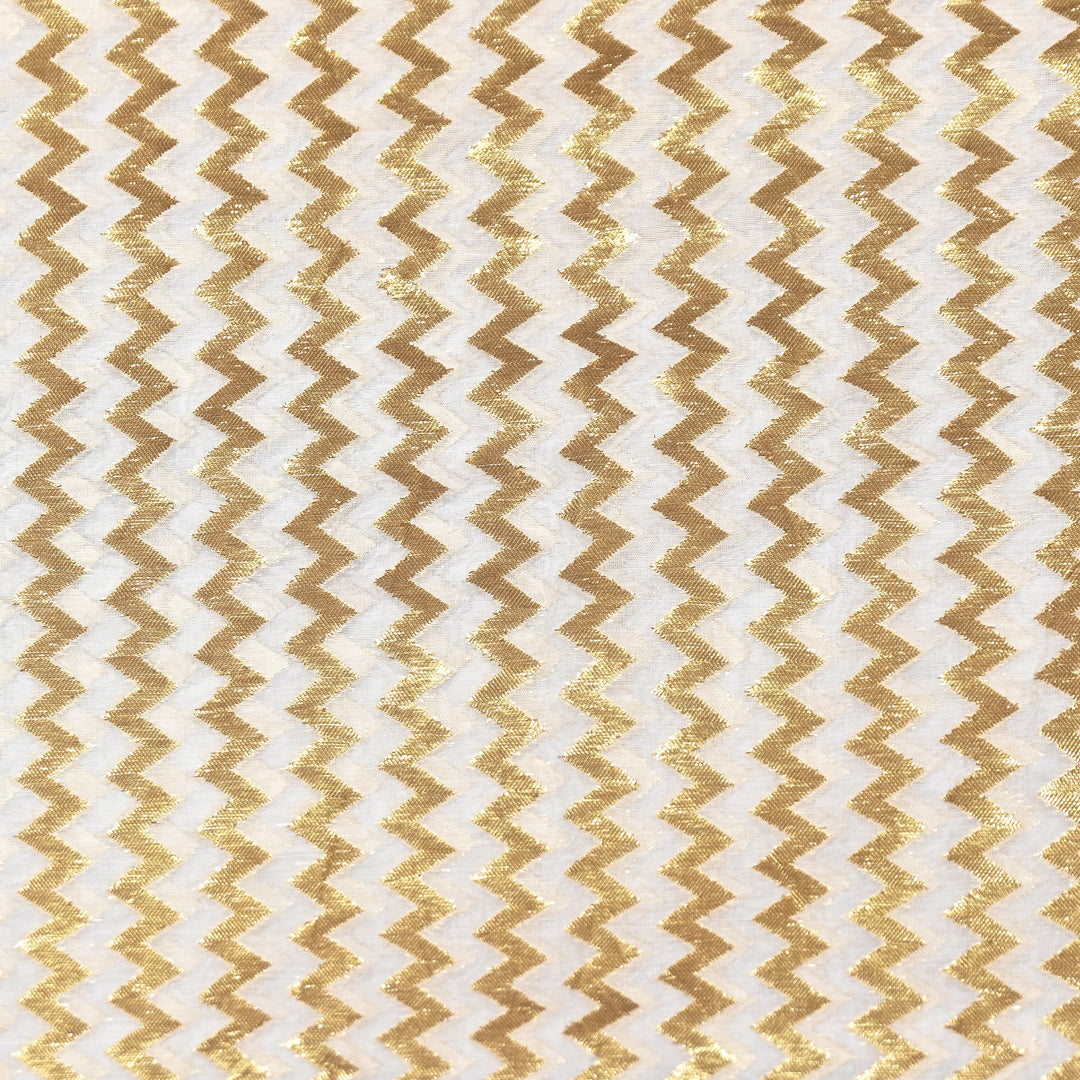 Banarasi Chanderi Gold Zari Fabric 44" – Luxury Ethnic Designer Fabric