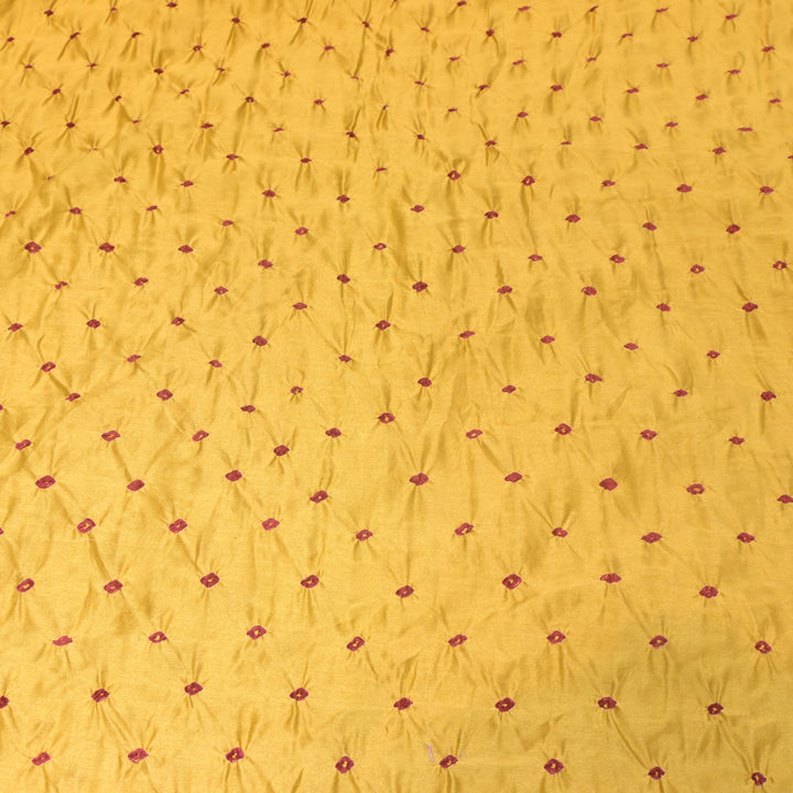 Pure Silk Chanderi Bandhani Fabric