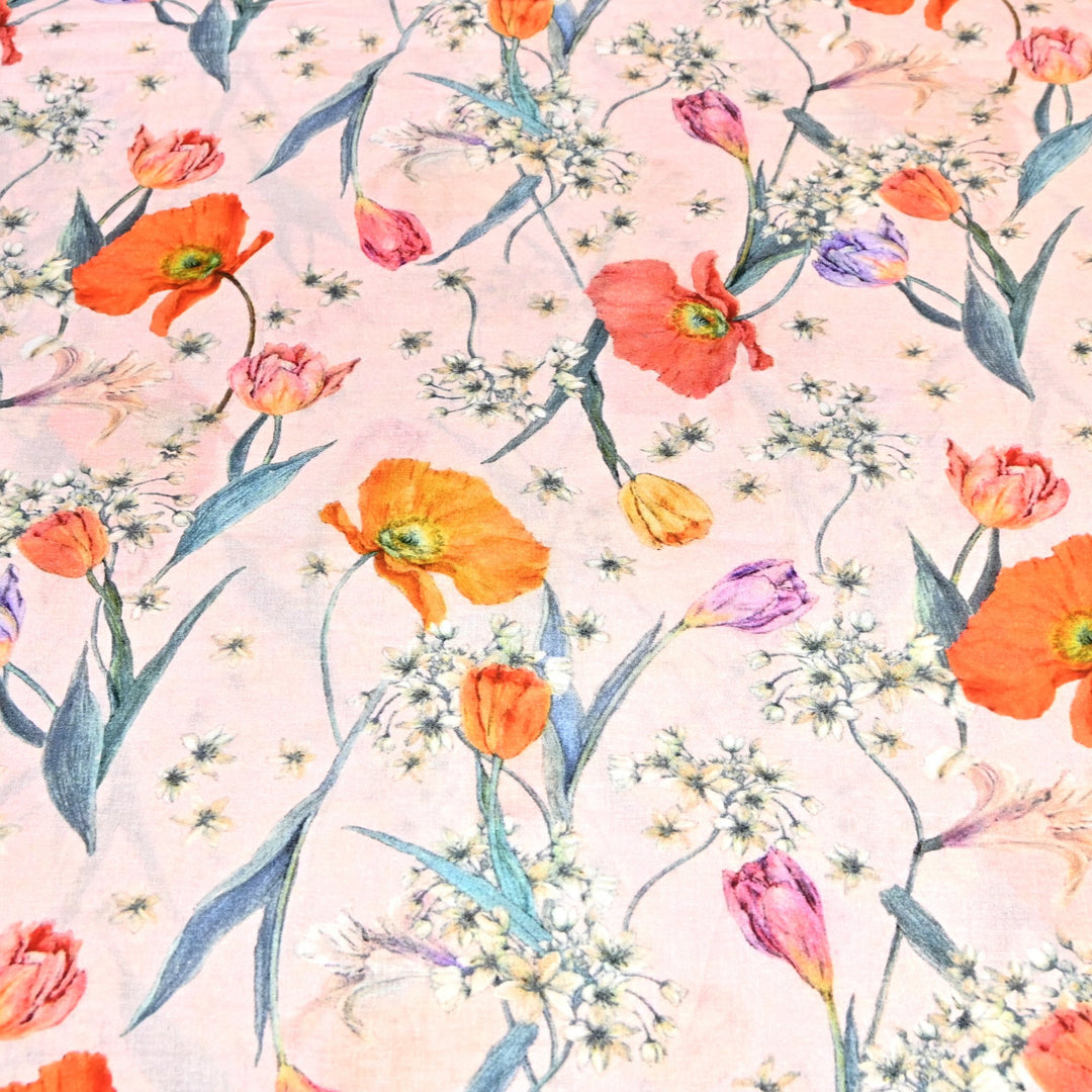 Designer Floral Cotton Digital Print Fabric-Soft Breathable Designer Cotton Fabric SNT165-5
