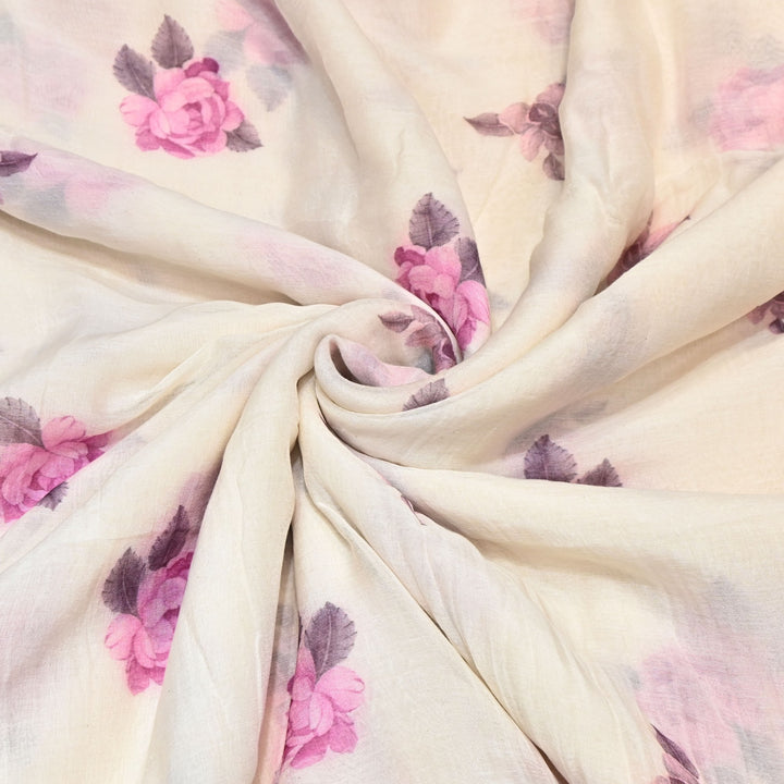 Premium Mul Chanderi Digital Print Fabric – Lightweight Chanderi Fabrics GT0185-10