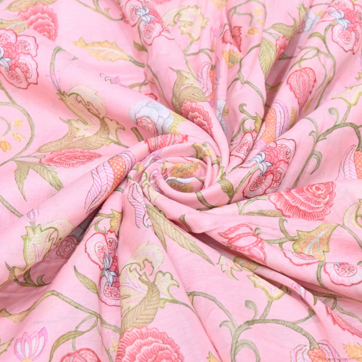 Multi Color Mul Chanderi Digital Print Fabric GT0185-7