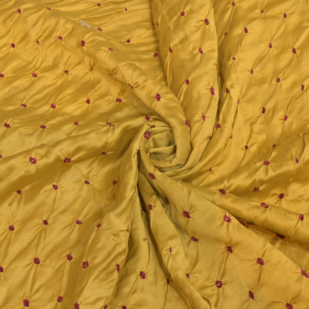 Pure Silk Chanderi Bandhani Fabric