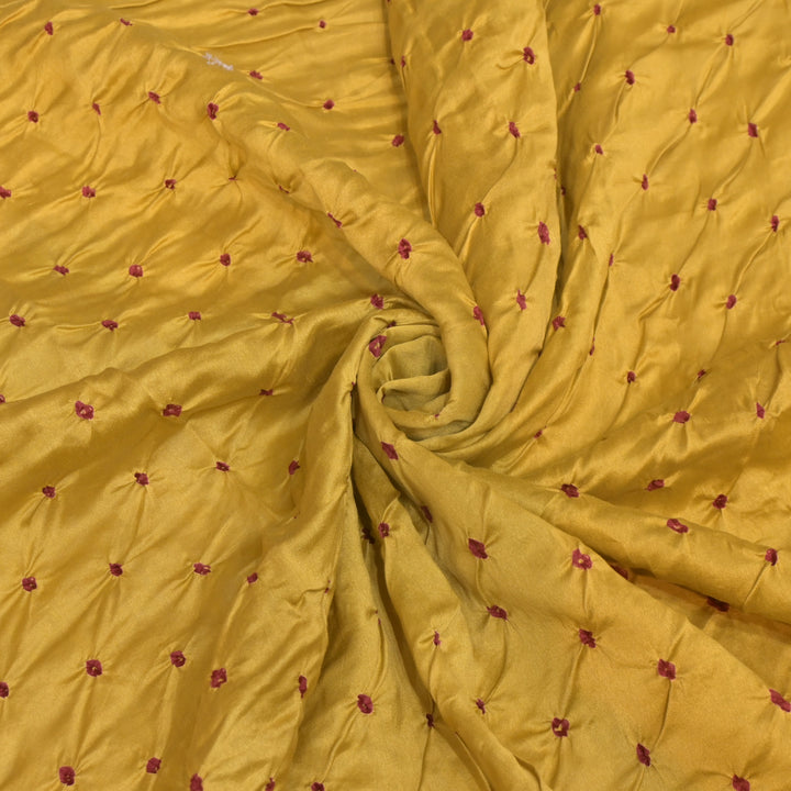 Pure Silk Chanderi Bandhani Fabric