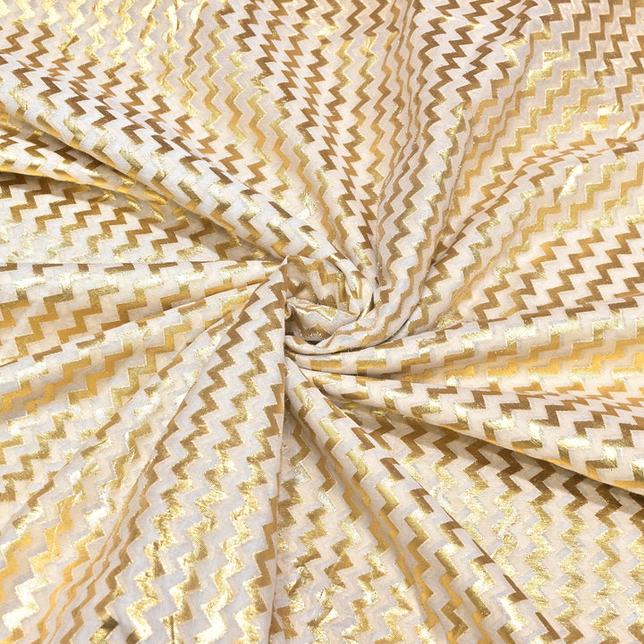Banarasi Chanderi Gold Zari Fabric 44" – Luxury Ethnic Designer Fabric