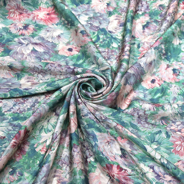 Floral Bamberg Satin Digital Print Fabrics