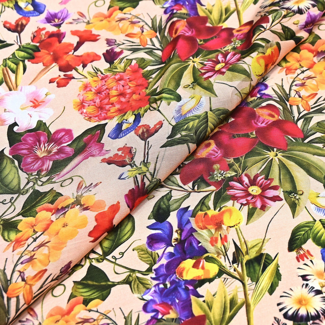 Premium Multicolor Muslin Digital Print Fabric - 000844-5
