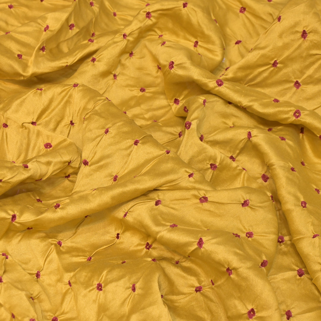 Pure Silk Chanderi Bandhani Fabric