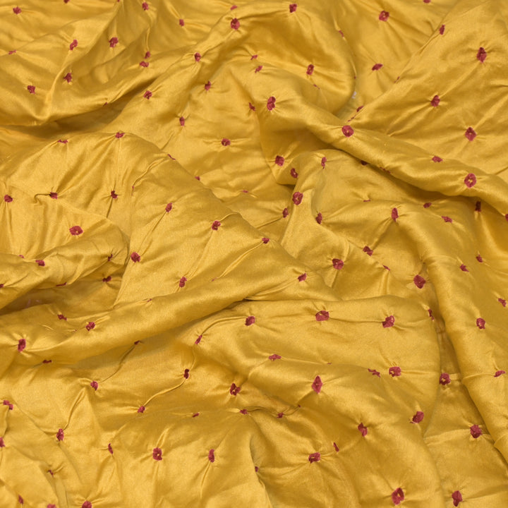 Pure Silk Chanderi Bandhani Fabric