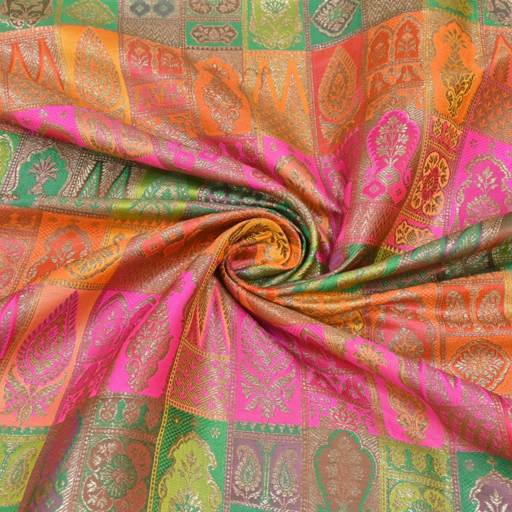 Multi Colour Rangoli Brocade Fabrics