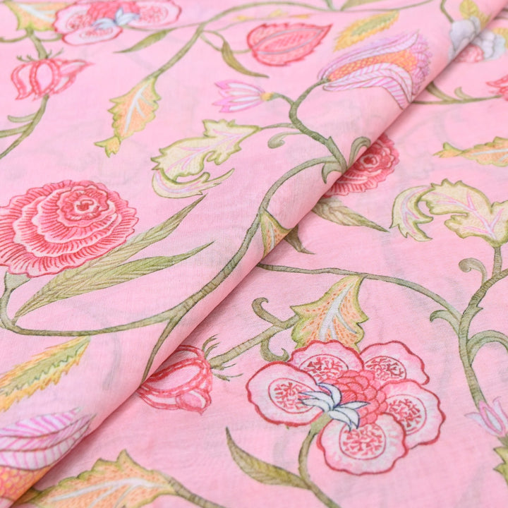 Multi Color Mul Chanderi Digital Print Fabric GT0185-7