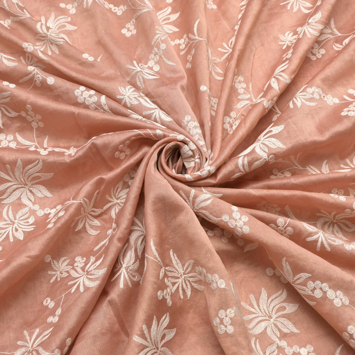 Silk Chanderi Thread Embroidery Fabrics