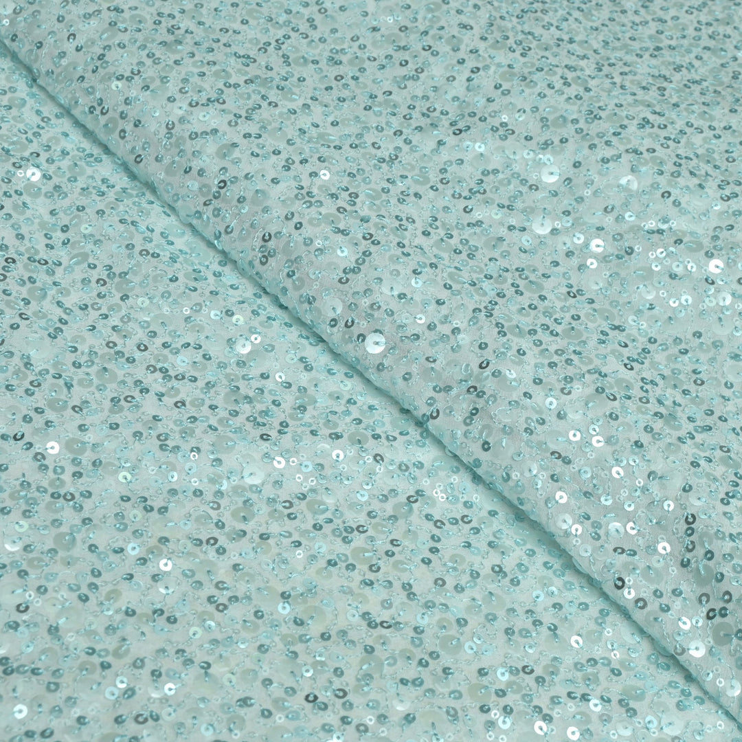 Viscose Georgette Sequins Embroidery Fabrics