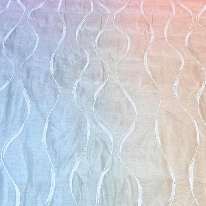 4D Shaded Mul Chanderi Embroidery Fabric - Designer Chanderi Fabrics-GP4036A-4