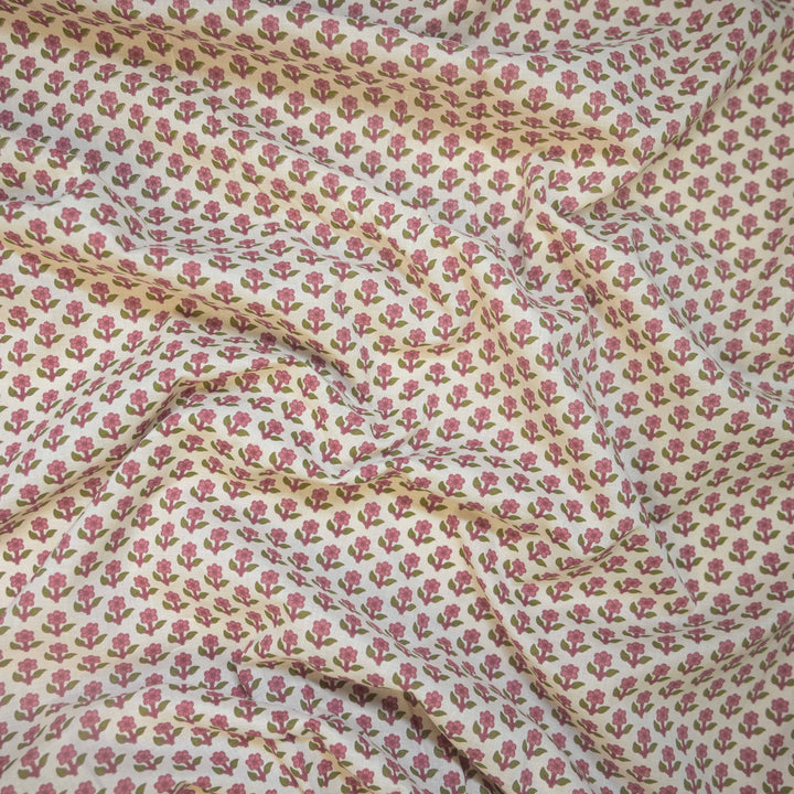 Magenta Mini Floral Buti Printed Cotton Fabric