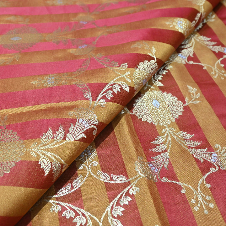 Maroon Mina Zari Brocade Fabric