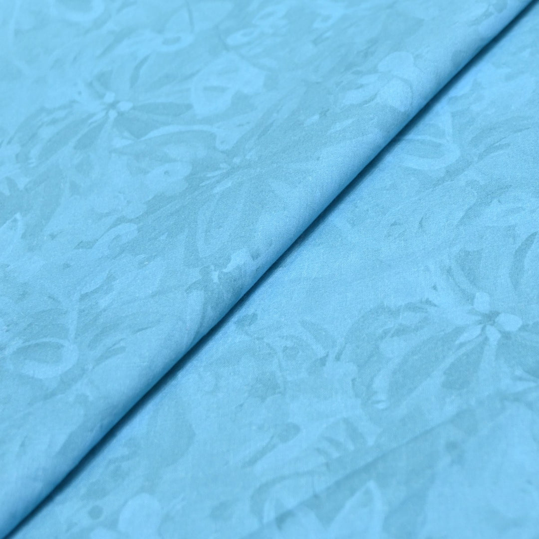 Denim Blue Color Cotton Digital Print Fabric -Soft Breathable Printed Cotton Fabric-DA1124-2