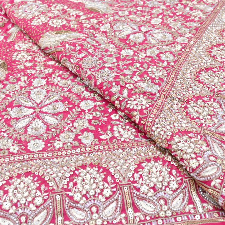 Dyed Viscose Georgette Zari Sequins Embroidery Fabrics