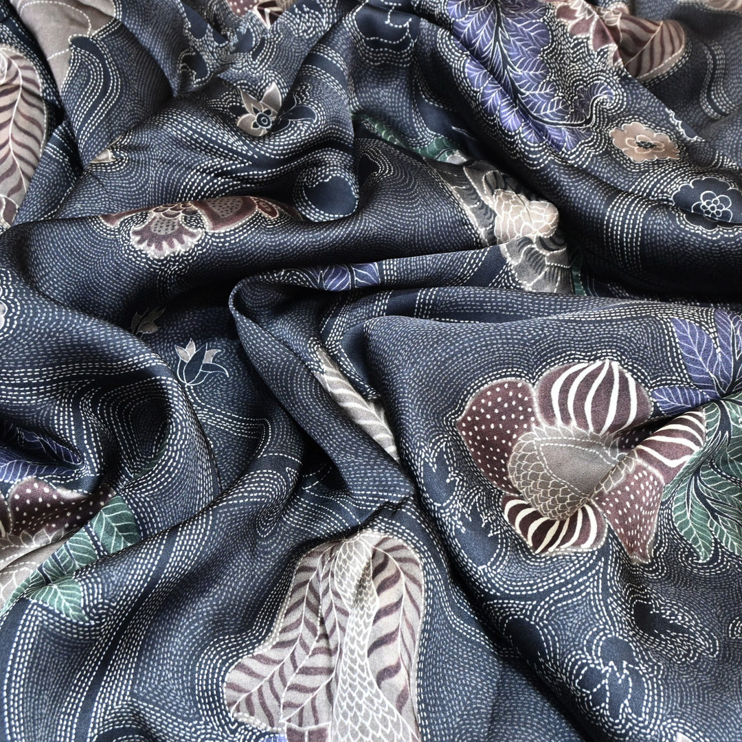 Bemberg Satin Digital Print Fabric– Soft Luxury Designer Satin Fabric 001333-21