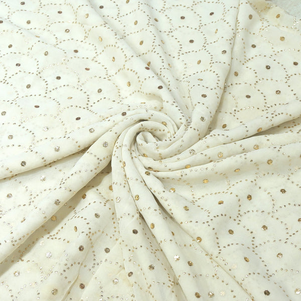 60gm Pure Georgette Mukaish Hand Work Fabrics